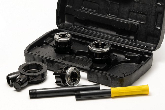 Клуп трубный для нарезания резьбы MASTERTOOL BSPT ½"/¾"/1" набор 3 шт 14-1402 Харьков - изображение 2