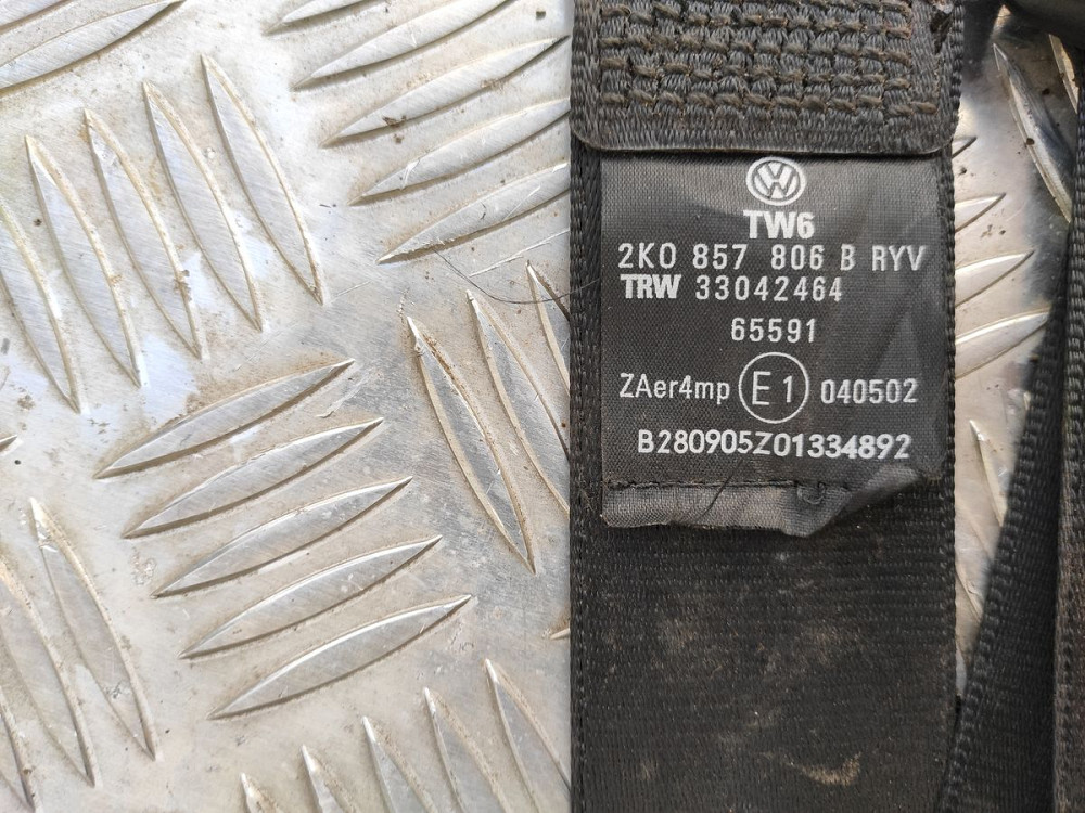 Ремень безопасности передний правый VW Caddy 2004-2010 (2K0857806) Ковель - зображення 1