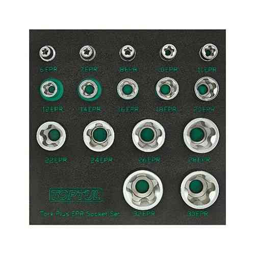 Набор головок Torx Plus EPR 1/4",3/8",1/2" 6EPR-32EPR 16ед. в ложементе TOPTUL GABF1601 Харьков