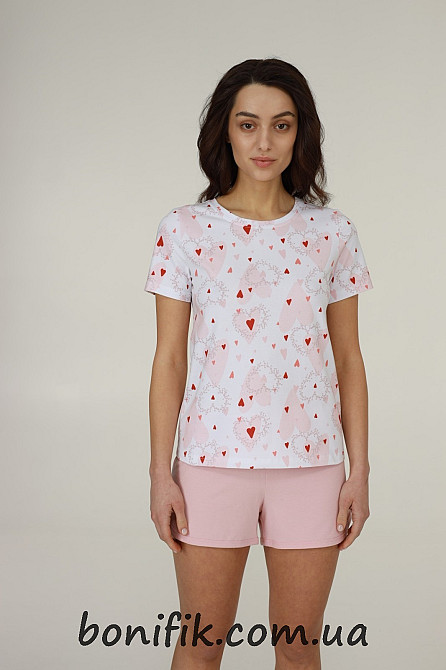 Женская пижама (футболка+шорты) из коллекции "Sweet Love" (арт. LPK 2070/17/01) Кривий Ріг - зображення 2