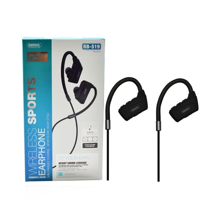 Вакуумные наушники Bluetooth Wireless Sports Remax RB-S19-Black Київ - зображення 1