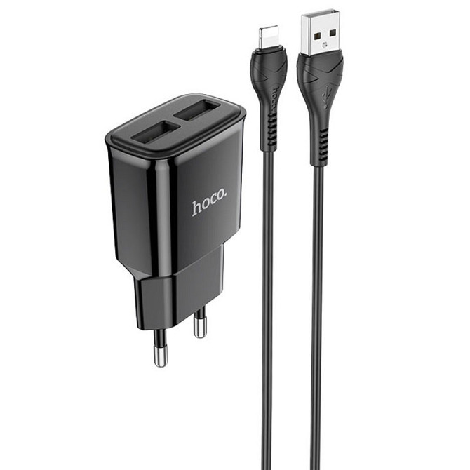 СЗУ Hoco C88A Star round 2.4A (2USB-A) + кабель USB to Lightning Херсон - изображение 1