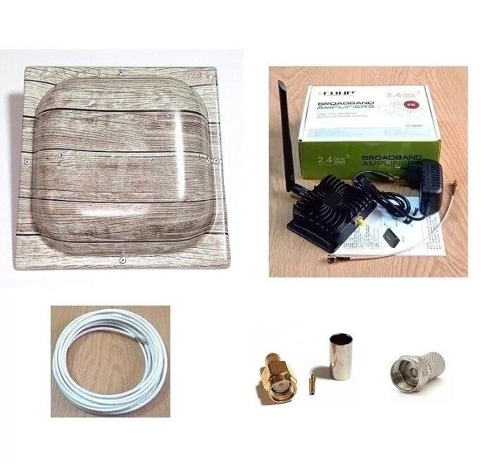 Усилитель сигнала 2,4 ГГц 8 Вт (39 дБм), оригинал EDUP EP-AB003 с антенной панельной 2х12-18 дБ (509 Днепр - изображение 1