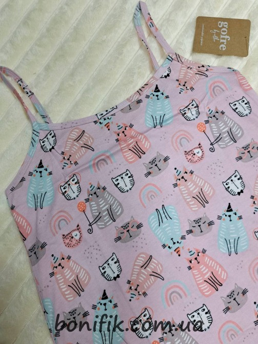 Женская ночная сорочка на тонкой бретели "Cats" (арт. LDK 112/20/03) Кривий Ріг - зображення 3