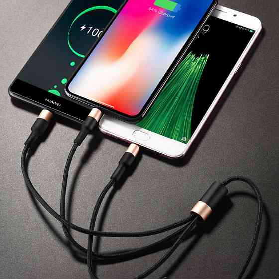 Дата кабель Hoco X26 Xpress 3in1 USB to Lightning/Type-C/MicroUSB 2A (1.2m) Херсон