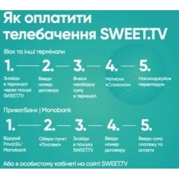 Sweet.TV Стартовий пакет Sweet TV тариф L на 6 місяців (Онлайн код) Харьков - изображение 4
