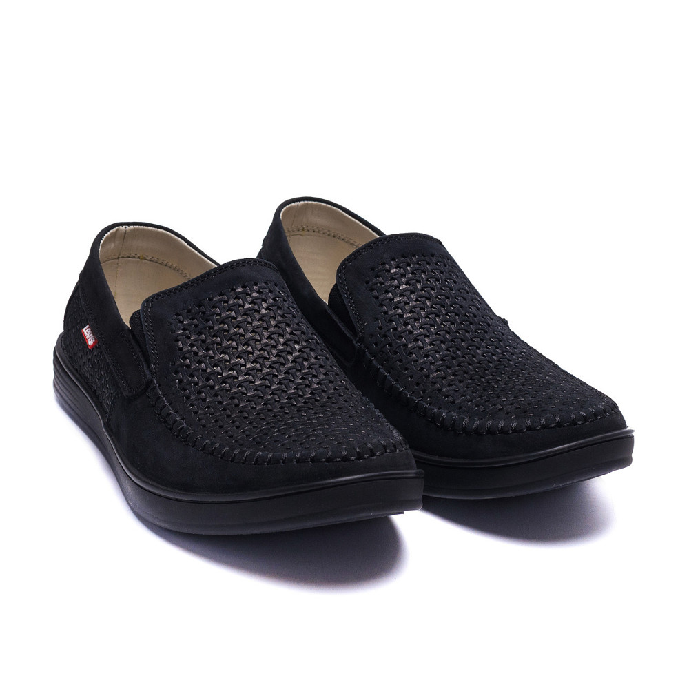 Мужские летние кожаные мокасины  LS перфорация Dark blue Київ - зображення 3