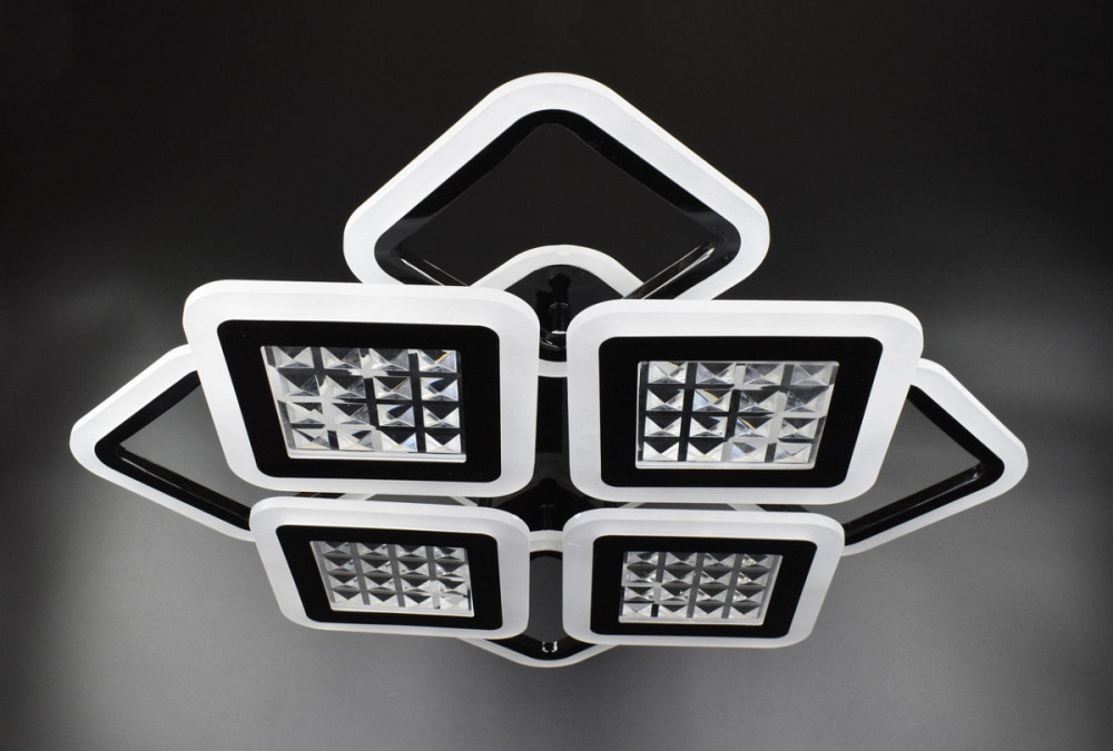 Люстра стельова LED з пультом A2723/4+4S-RGB-bk Чорний 11х54х62 см. Київ - зображення 1