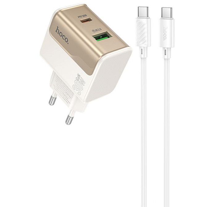СЗУ Hoco CS73A Star Speed PD30W+QC3.0 (1USB-A/1C) + кабель Type-C to Type-C Херсон - зображення 1