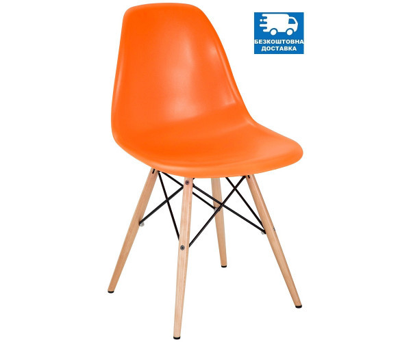 Стілець Тауер Вуд пластиковий помаранчевий Дніпро - зображення 1