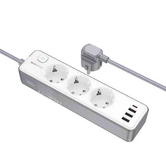 Удлинитель Borofone BAC9 Power PD20W (3USB-A/1C/3xSocket) (2m) Херсон