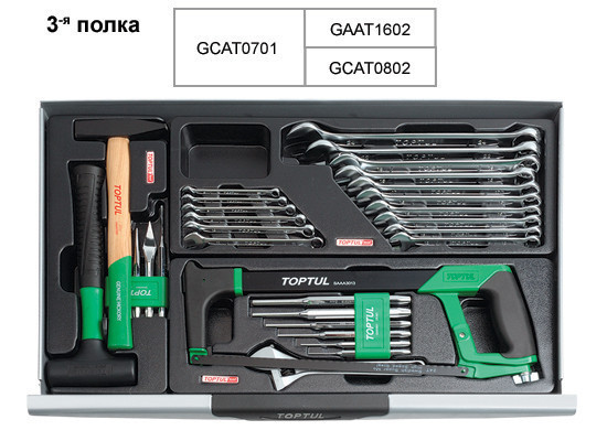 Тележка с инструментом TOPTUL 7 секций 227 ед. красная GCAJ0018 Харків - зображення 4