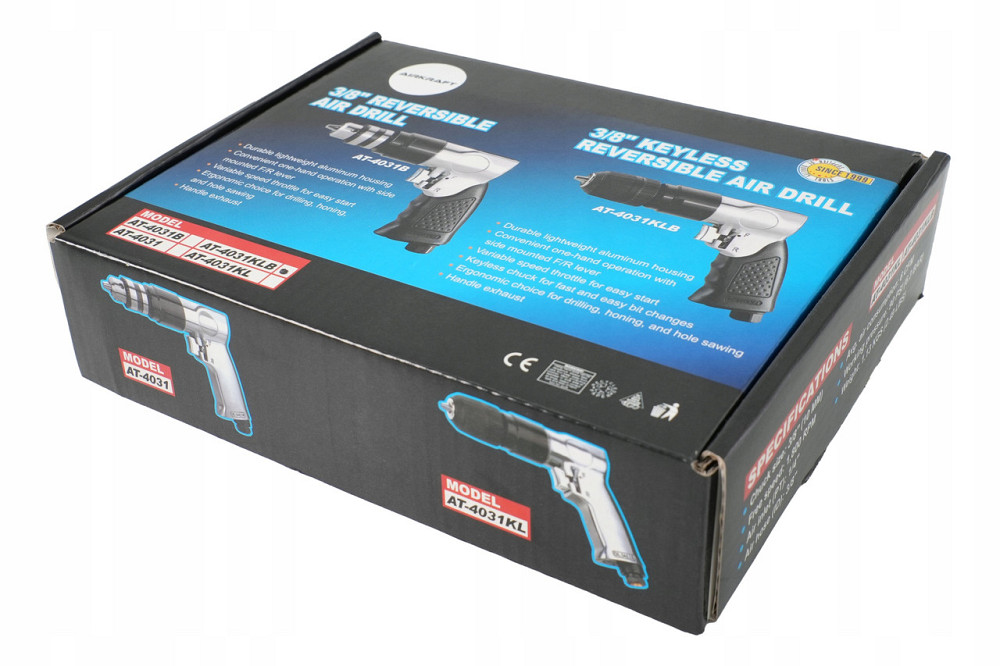 Пневмодрель 3/8" (1800об/мин; реверс; самозажимной патрон) AIRKRAFT AT-4031KLB Харків - зображення 6