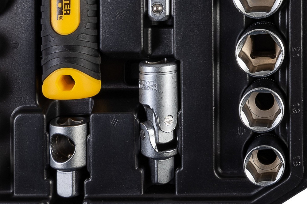 Набор инструментов MASTERTOOL ½" 21 шт 10-32 мм CrV 21 шт кейс с металлическими замками 78-4021 Харків - зображення 5
