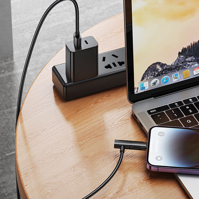 Дата кабель Hoco U135 Incredible 2in1 USB to Lightning/Type-C (1m) Херсон - зображення 8