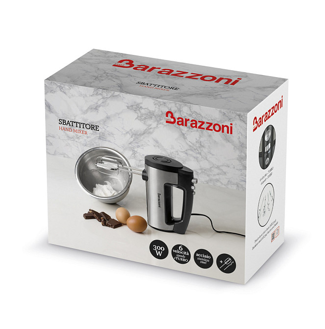 Миксер ручной Barazzoni 8160040 300 Вт черный Київ - зображення 2