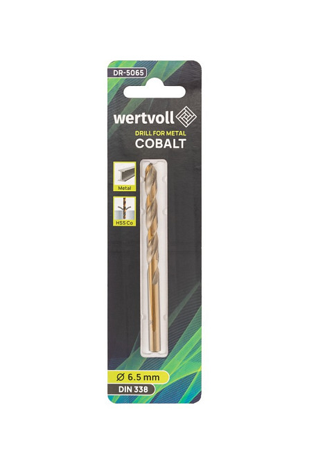 Сверло для металла WERTVOLL HSS 6.5х101 мм COBALT DIN 338 DR-5065 Харьков - изображение 3