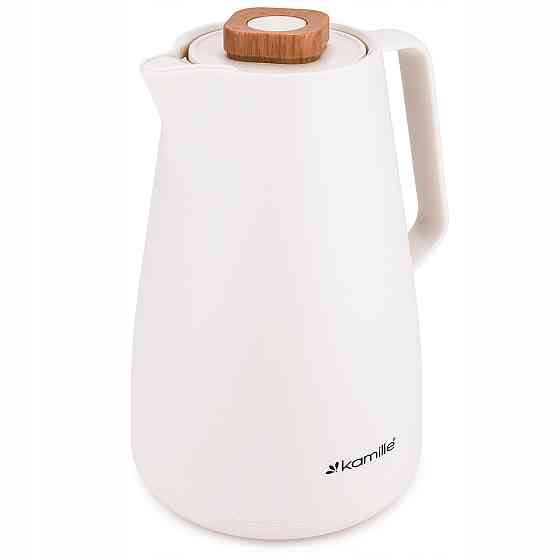 Термос конференционный 1,5л пластиковый со стеклянной колбой КМ 2011WH белый Одеса