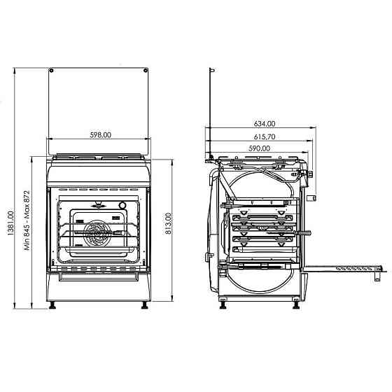 Плита кухонная газовая Grunhelm G4FG6612W-0 (60 см) 4 конфорки Газконтроль Электроподжиг Ящик для по Київ