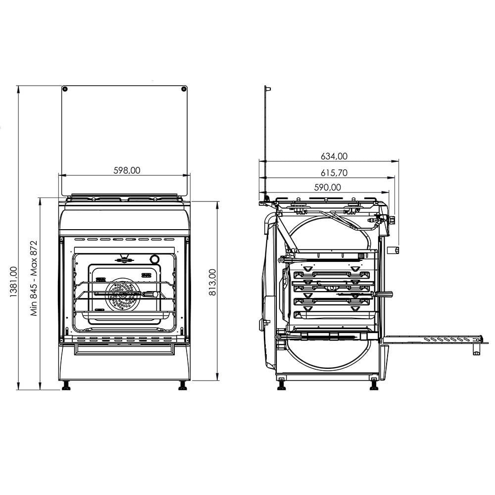 Плита кухонная газовая Grunhelm G4FG6612W-0 (60 см) 4 конфорки Газконтроль Электроподжиг Ящик для по Київ - зображення 2