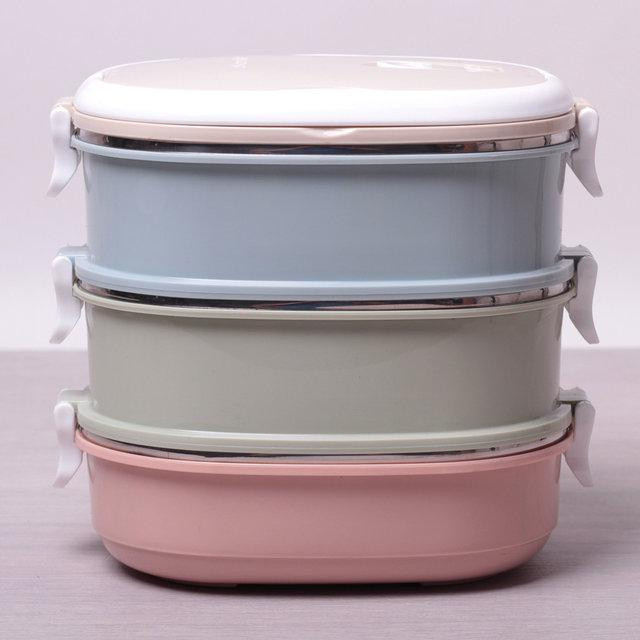 Потрійний ланч бокс з металевою ємністю всередині на 2100 мл Kamille KM-2126 Київ - зображення 1