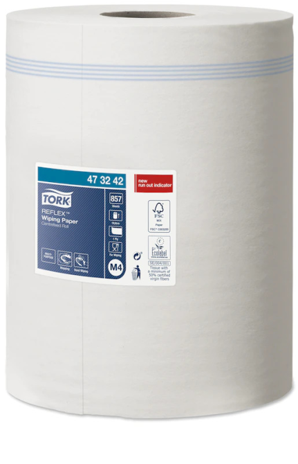 Протирочная бумага в рулонах M4 Tork Reflex 473242 Київ - зображення 1