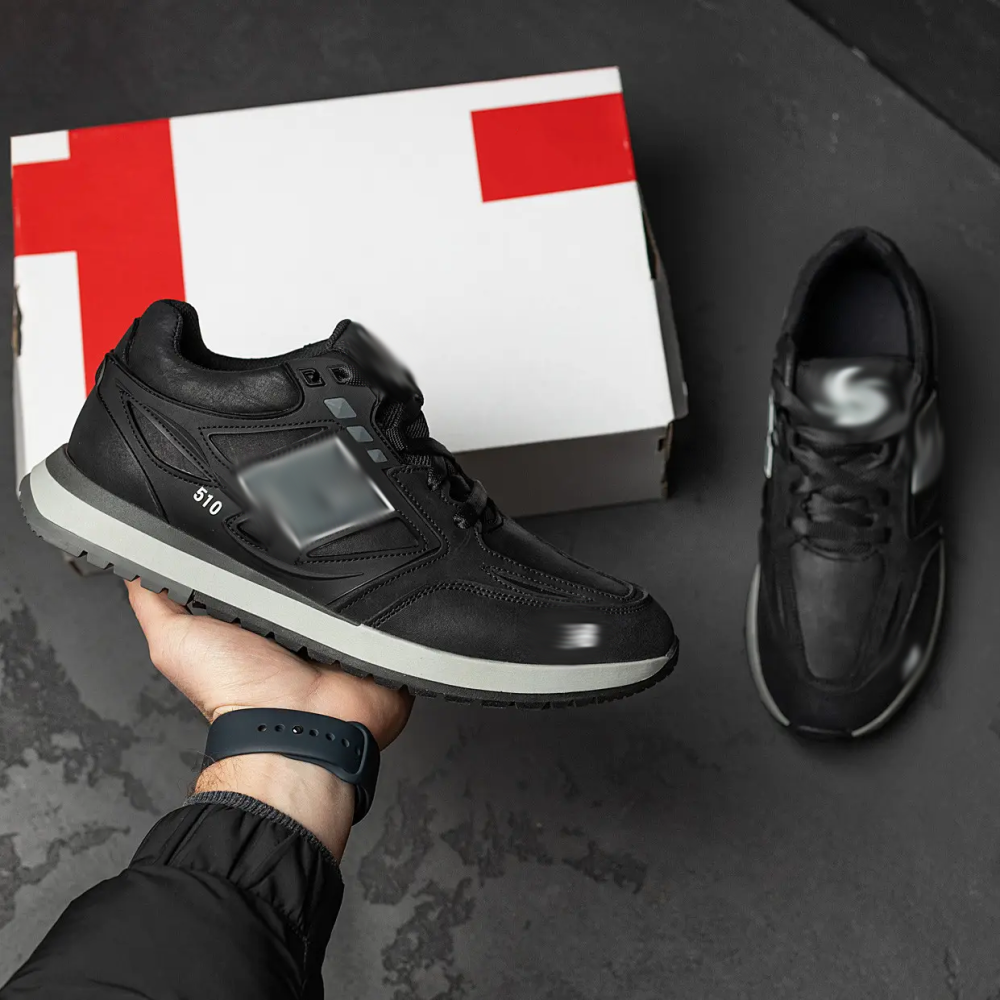 Мужские кожаные кроссовки  Clasic Black Київ - зображення 9