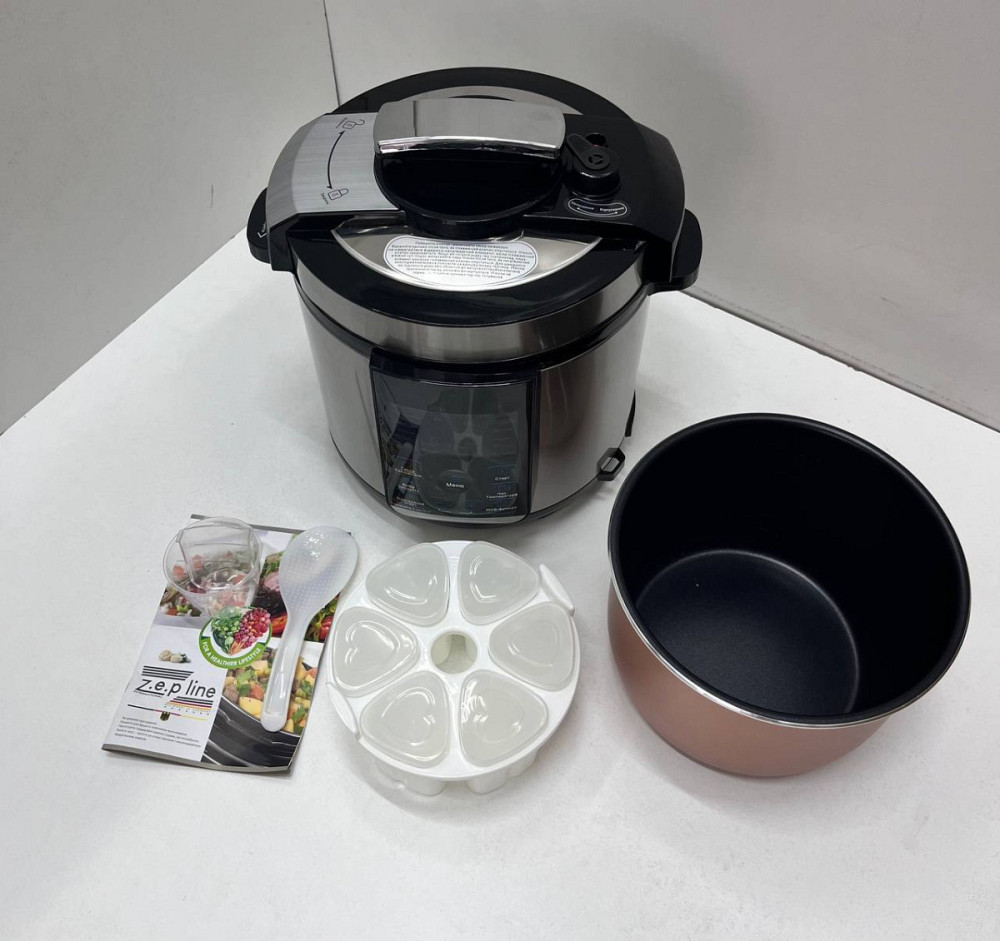Мультиварка-скороварка и йогуртница Zepline ZP-125 7 л 3000 Вт серебристая Київ - зображення 9