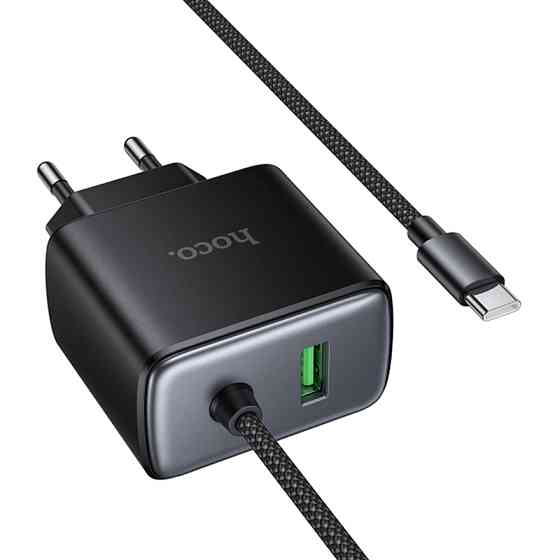 СЗУ Hoco C164A New PD30W+QC3.0 (1USB-A/1C) + встроенный кабель Type-C Херсон