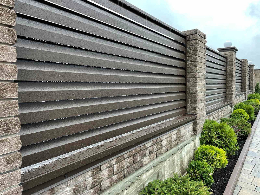 Сучасний металевий паркан - огорожа Жалюзі від виробника Запорожье - изображение 8