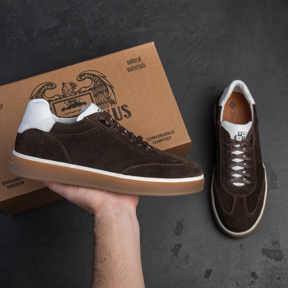 Мужские кожаные кроссовки Brown Velvet Київ - зображення 5