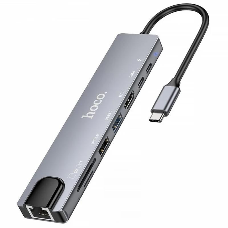 Переходник HUB Hoco DUP09 (Type-C to HDMI+USB 3.0+USB 2.0+2xType-C+SD/TF) Херсон - зображення 4
