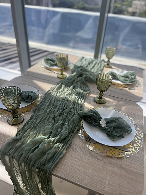 Раннер с салфетками 6шт Leeseph зеленый Одесса - изображение 4