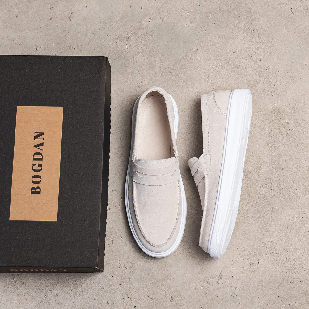 Мужские кожаные лоферы Urban Style Beige Київ - зображення 9