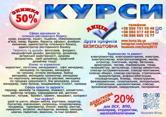 Отримай професію з майбутнім — курси зі знижкою до 70% Львов