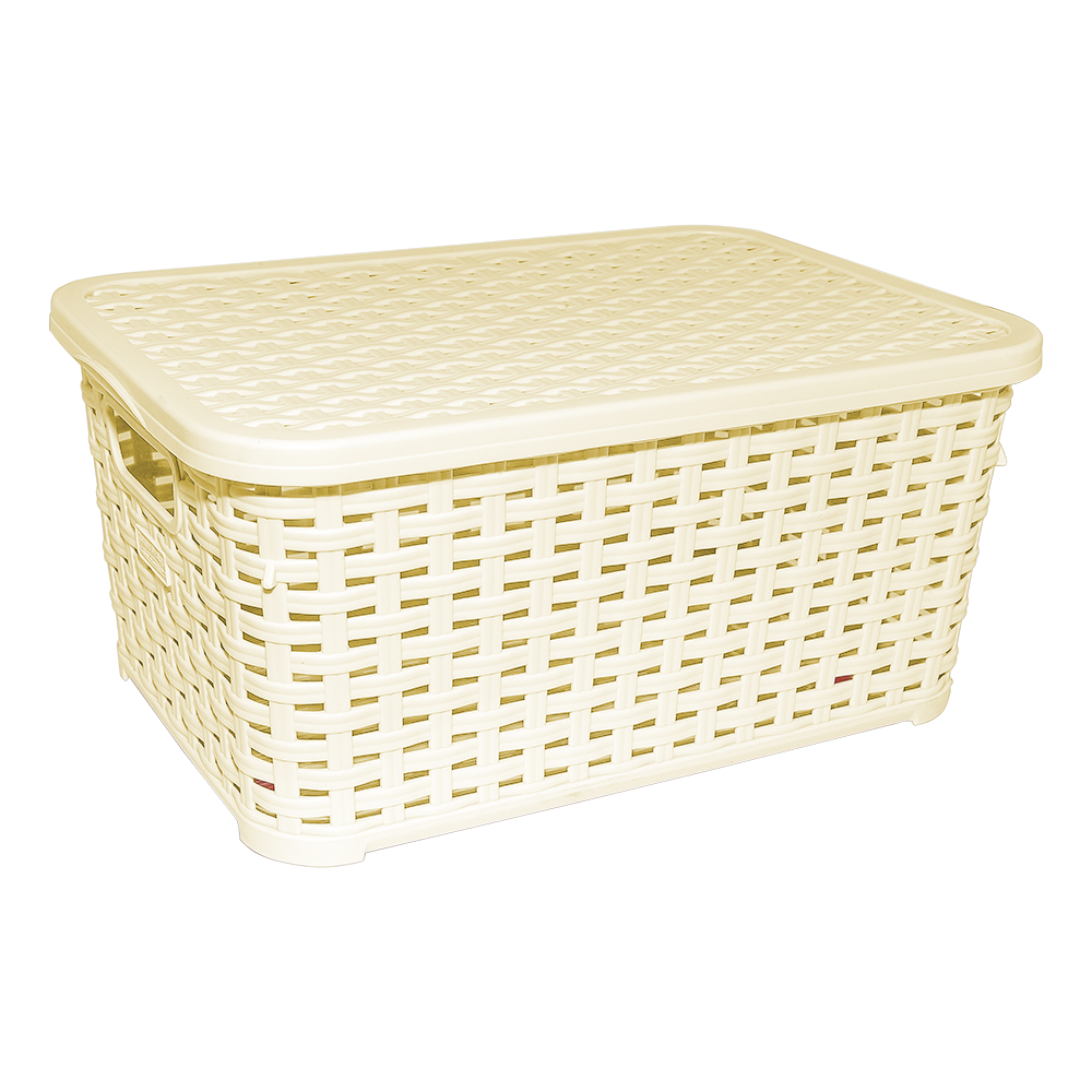 Корзина для белья под ротанг с крышкой 18 л желтая Київ - зображення 1