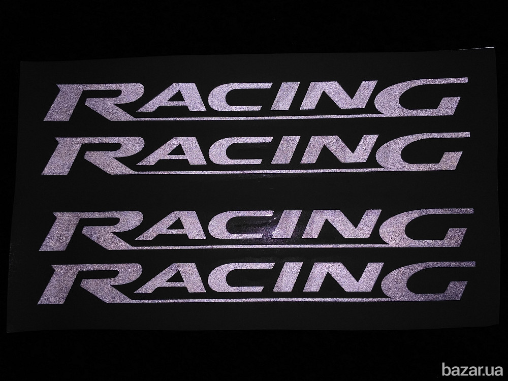Наклейки на ручки Racing Белая светоотражающая дворники авто 4 шт Бориспіль - зображення 4