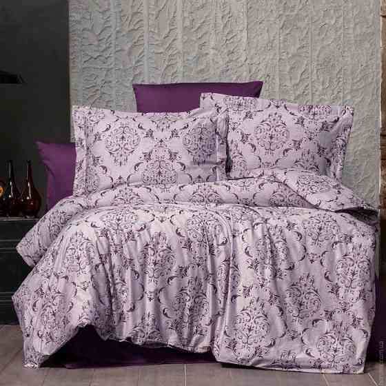 Постільна білизна євро Arya Arya Vogue Органік Жаккард Paris AR-A107256-Violet 200x220 см фіолетовий Киев