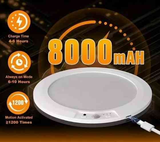 Розумний LED стельовий світильник з пультом, датчиком руху та акумулятором 8000 мА·год Київ