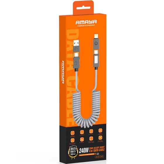 Дата кабель Amaya ACD-340 4in1 Type-C/USB to Lightning/Type-C 240W (2m) Херсон