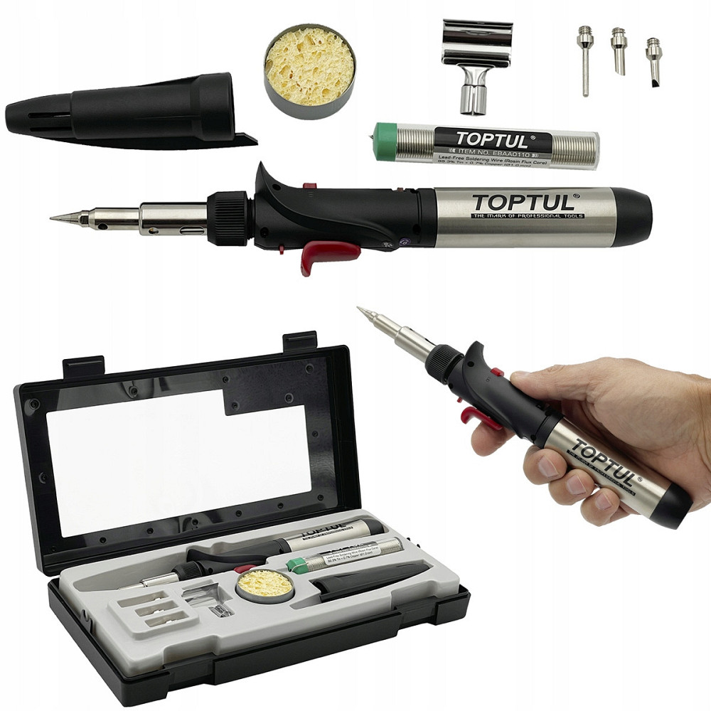 Паяльник газовый 150W с комплектом насадок 8ед. TOPTUL EGAE0801 Харьков - изображение 2