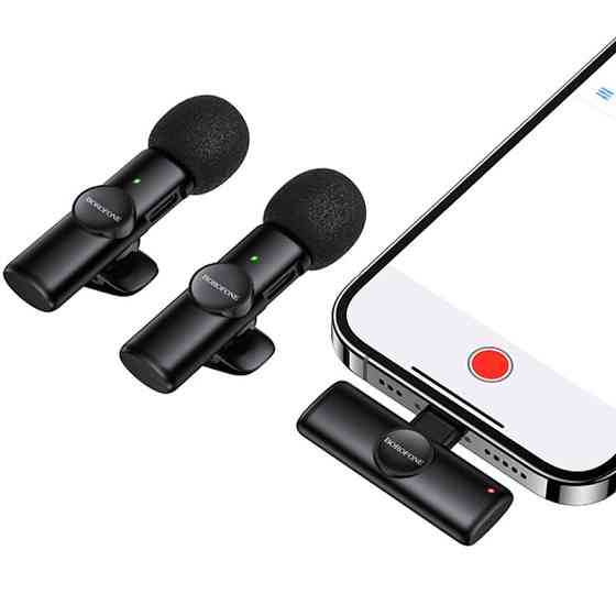Петличный беспроводной микрофон Borofone BFK16A Winner dual-mic Type-C Херсон
