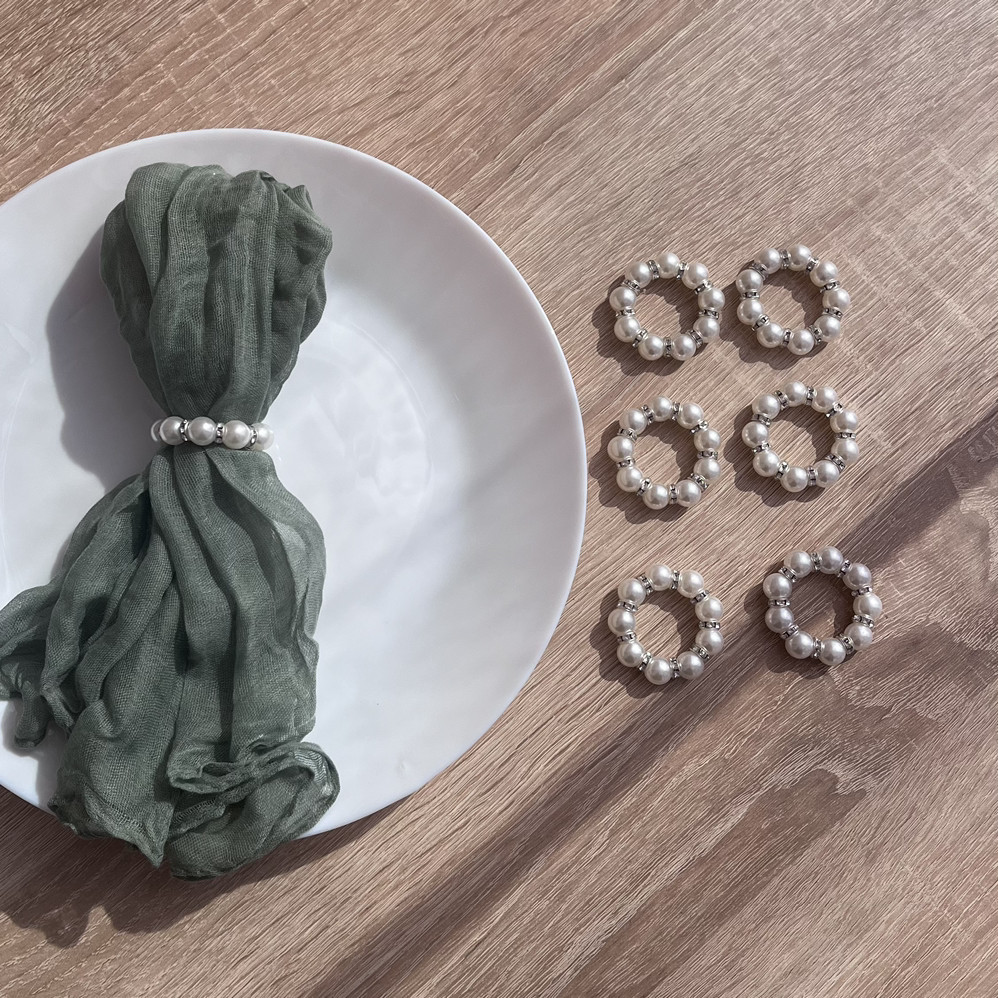 Кольца для салфеток Leeseph Жемчужины 6 шт Одеса - зображення 6