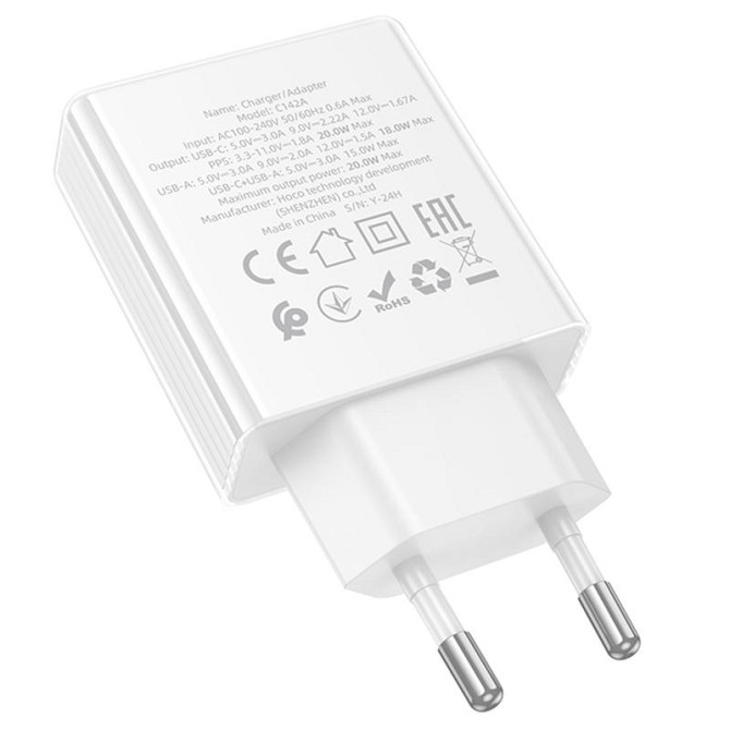 СЗУ Hoco C142A Direct PD20W+QC3.0 (1USB-A/1C) Херсон - зображення 4