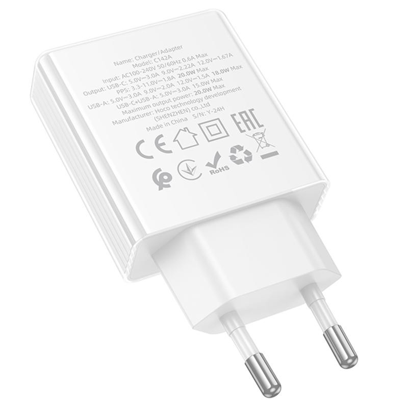 СЗУ Hoco C142A Direct PD20W+QC3.0 (1USB-A/1C) Херсон - изображение 4