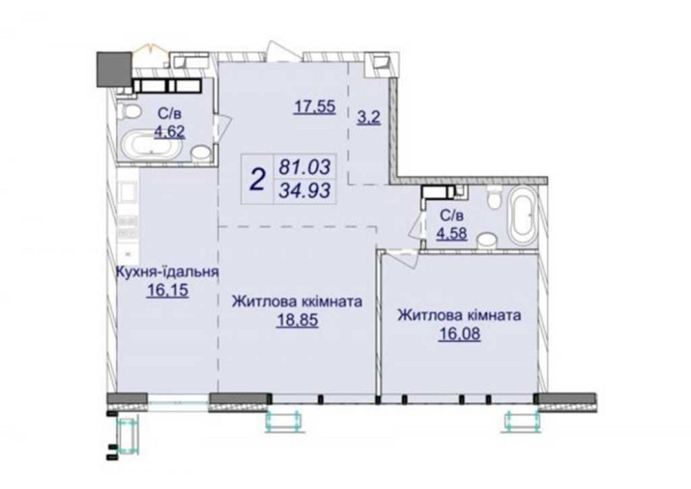 продажа 2-к квартира Киев, Печерский, 283500 $ Київ - зображення 2