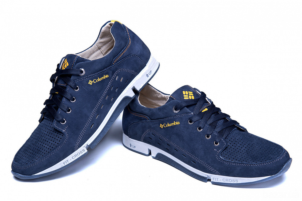 Мужские кожаные летние кроссовки, перфорация Colum Blue Киев - изображение 5