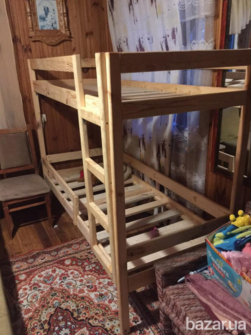 двохповерхова Кровать из натурального дерева сосны. - 5000 грн. Київ - зображення 2