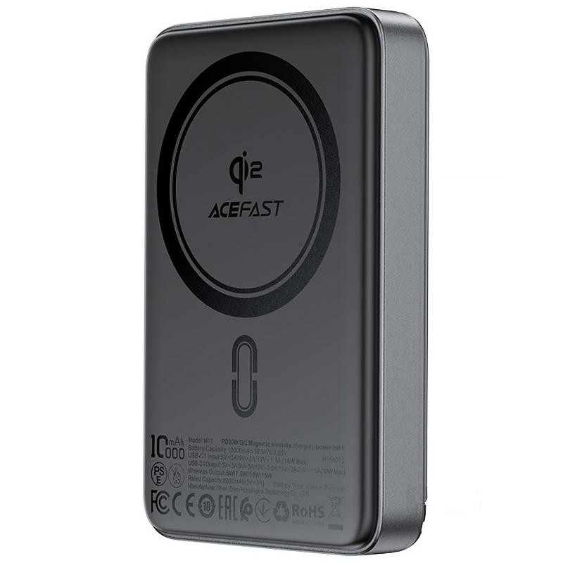Портативное ЗУ Power Bank Acefast M11 30W Qi2 с БЗУ 10000 mAh Херсон - зображення 1