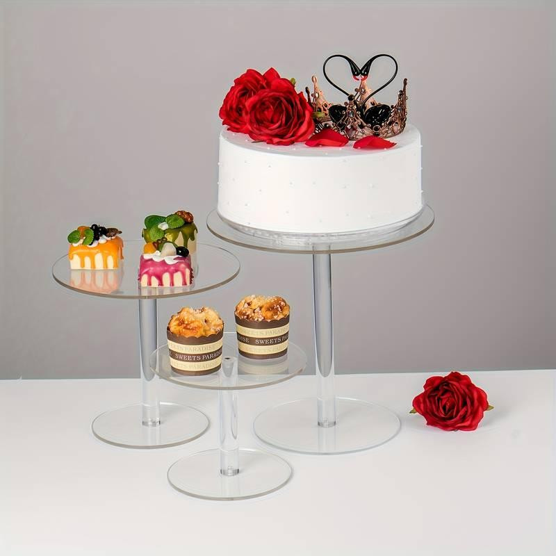 Подставки акриловые Leeseph для торта, десертов и закусок 3шт прозрачные Одесса - изображение 4